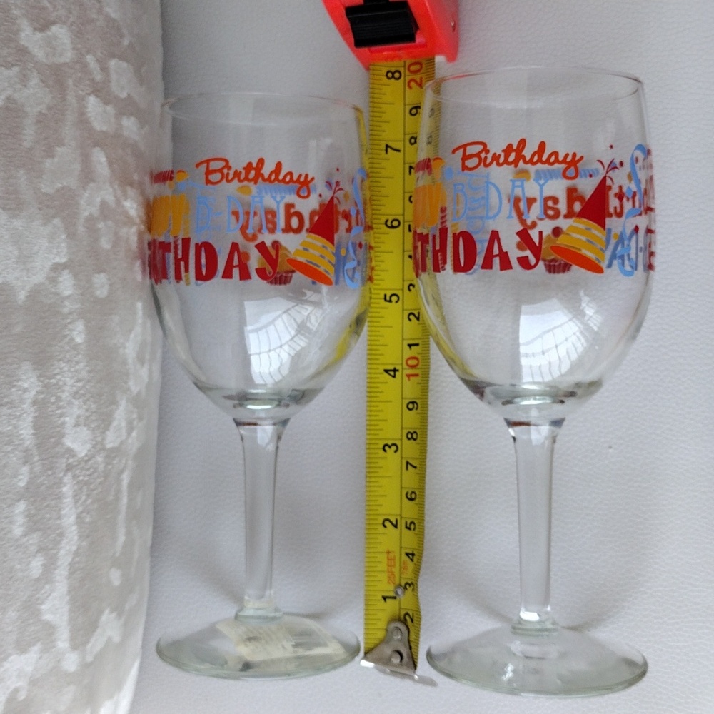 Birthday Wine Glasses with Colorful Design - Picture 9 of 10